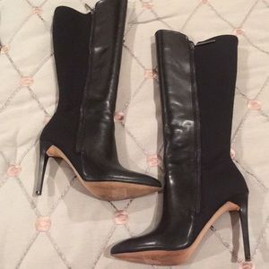 French Connection Leather/Micro Stretch Boots